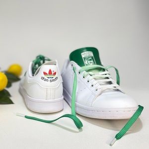 adidas Stan Smith White and Green Sneakers